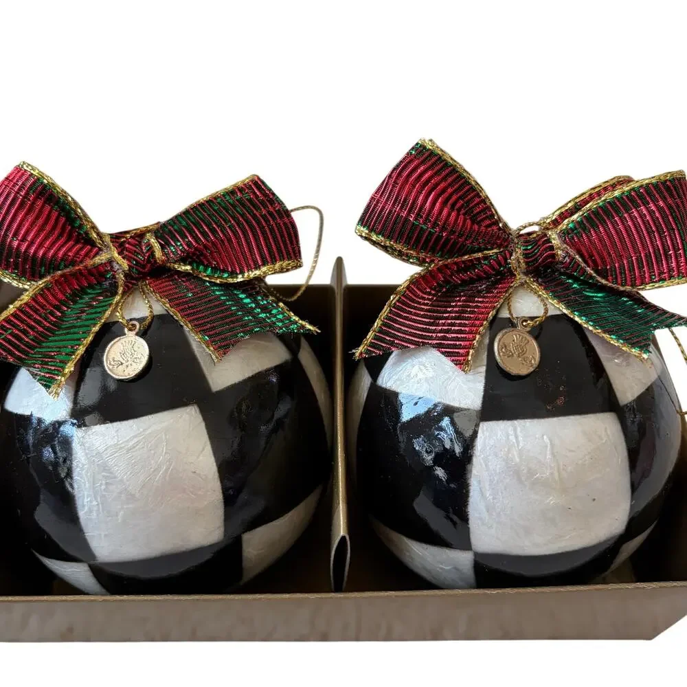 MacKenzie-Childs Jester Fancy Ornaments Large Set of 3 New
